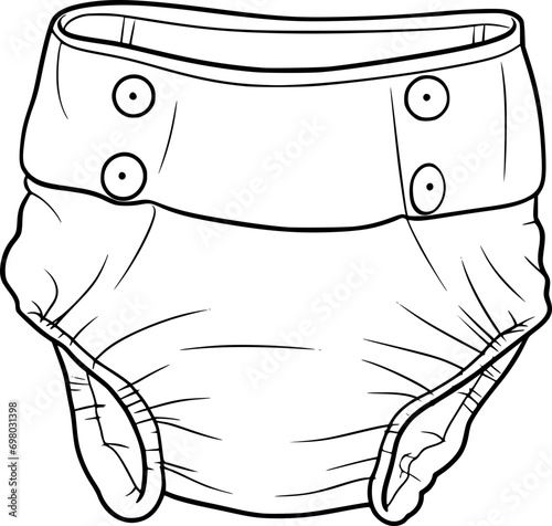 outline illustration of diaper