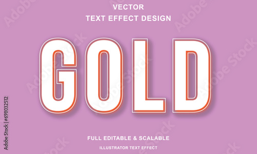 Gold 3D Text Effect Vector Design