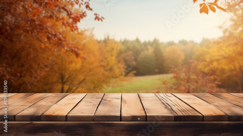 Empty wooden table