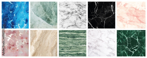 collection de textures et surfaces minérales de marbre de plusieurs couleurs photo