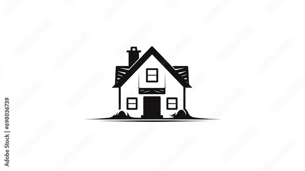 professional logo house in black on a white background. professional logo house in black on a white background.