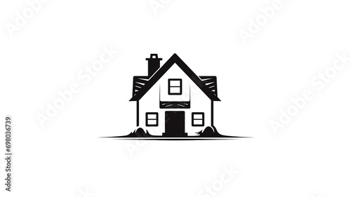 professional logo house in black on a white background.