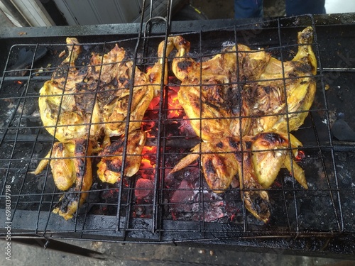 chicken on the grill