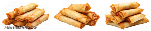 Chinese traditional spring rolls isolated on transparent