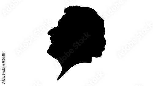 Eugene Sue, black isolated silhouette 