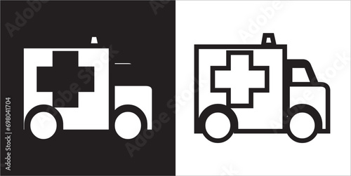 Illustration vector graphics of ambulance car icon