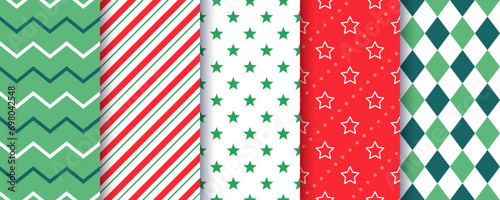 Christmas, pattern, seamless, background, vector, texture, merry, paper, wrapping, new year, zig zag, zigzag, star, candy cane, striped, stripes, chevron, rhombus, argyle, diamond, gingham, holiday, x