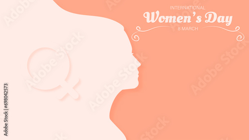 International Women's Day 8 march with peach fuzz colors