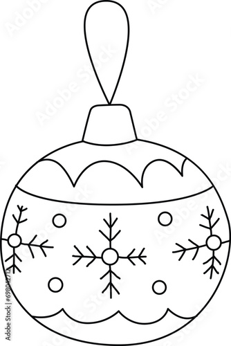 Bauble for Christmas. Doodled with simple and cute lines, perfect for decorating invitations or New Year banners. Adorn your Christmas tree and wreath with these delightful doodle baubles.