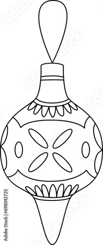 Bauble for Christmas. Doodled with simple and cute lines, perfect for decorating invitations or New Year banners. Adorn your Christmas tree and wreath with these delightful doodle baubles.
