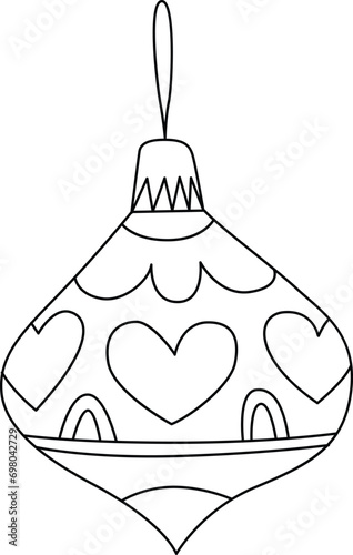 Bauble for Christmas. Doodled with simple and cute lines, perfect for decorating invitations or New Year banners. Adorn your Christmas tree and wreath with these delightful doodle baubles.