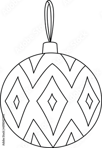 Bauble for Christmas. Doodled with simple and cute lines, perfect for decorating invitations or New Year banners. Adorn your Christmas tree and wreath with these delightful doodle baubles.