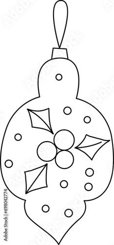 Bauble for Christmas. Doodled with simple and cute lines, perfect for decorating invitations or New Year banners. Adorn your Christmas tree and wreath with these delightful doodle baubles.