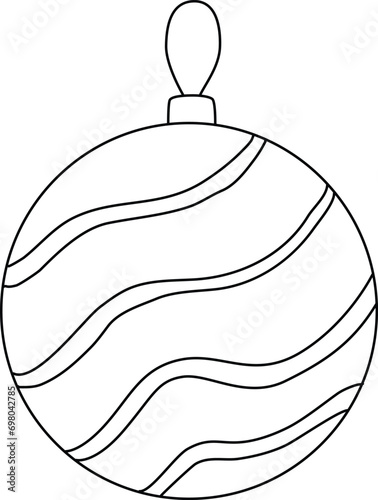 Bauble for Christmas. Doodled with simple and cute lines, perfect for decorating invitations or New Year banners. Adorn your Christmas tree and wreath with these delightful doodle baubles.