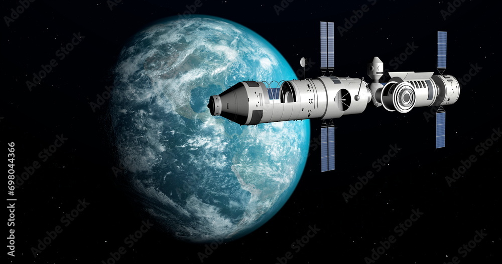 Space station in Earth orbit.