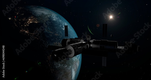 Fototapeta Naklejka Na Ścianę i Meble -  Space station in Earth orbit.