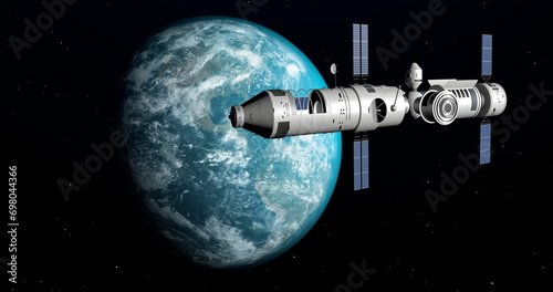 Obraz na płótnie Space station in Earth orbit. w salonie