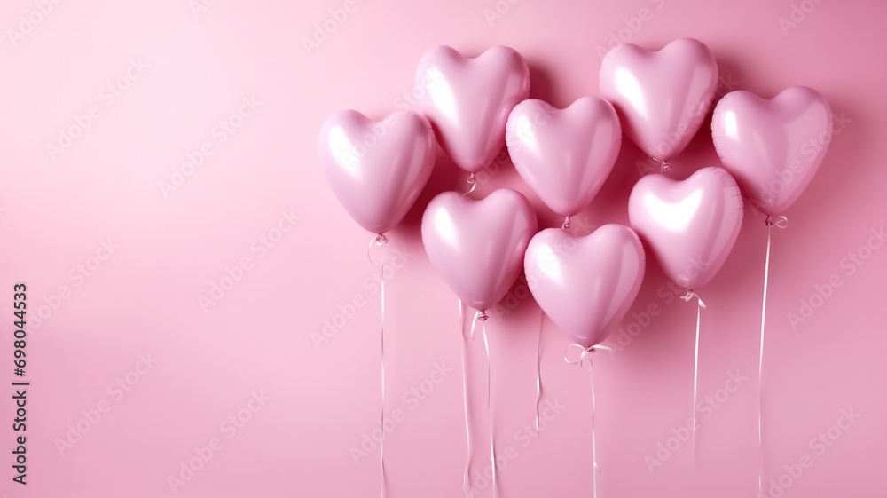Background with balloons for Valentine's Day by Generative AI