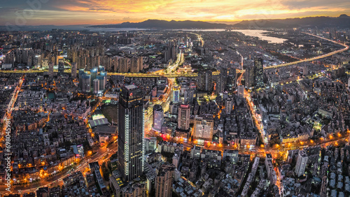 Aerial view of Kunming, Yunnan capital in China