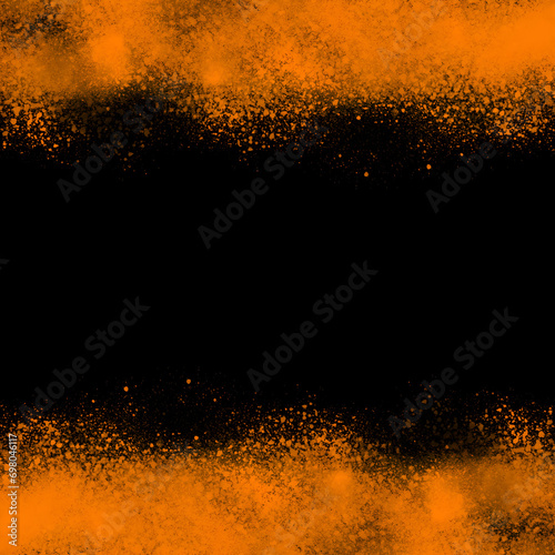 Orange spray on black background