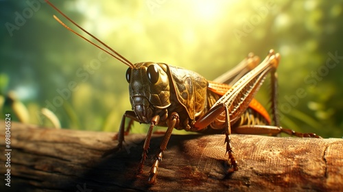 grasshopper on the ground photo