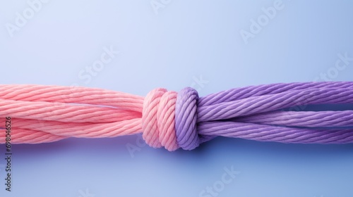 Unity Concept with Pink and Purple Rope Knot