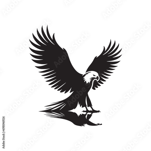 Dynamic Eagle Silhouette: Artistic Illustration Perfect for Designs Seeking Grace and Power 