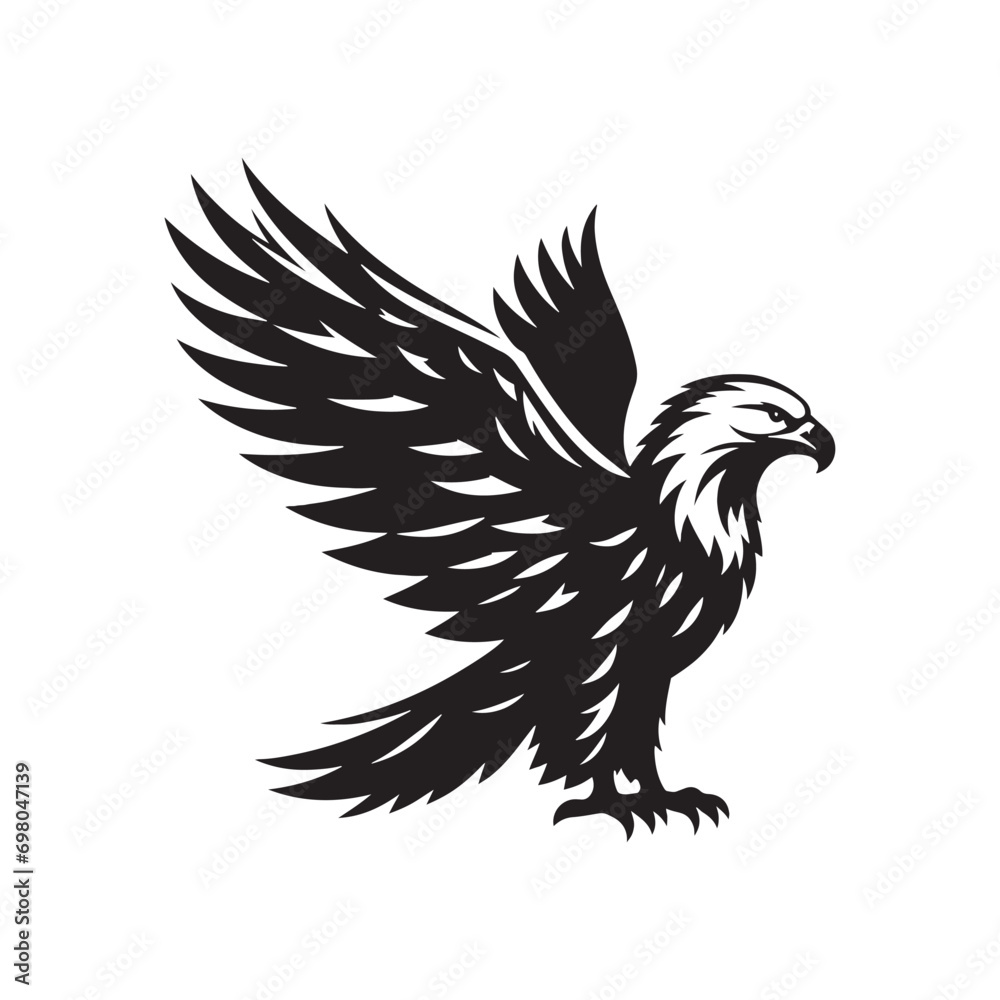 Eagle Illustration: Intricate Silhouette Artwork Celebrating the Grandeur of this Noble Creature
