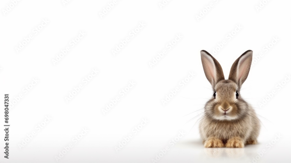 Cute rabbit isolated with copy space for Easter background. Cute rabbit isolated with copy space for Easter background.