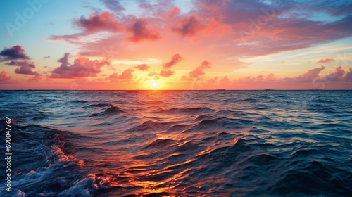 sunset over the sea HD 8K wallpaper Stock Photographic Image © AA