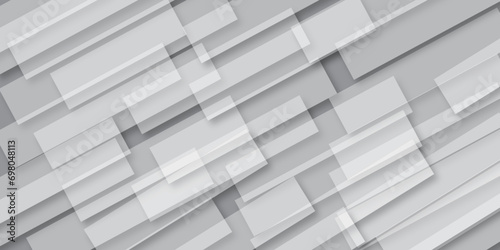 White and gray background with stack of Illustration and graphic background abstract white and geometric texture  clean white color gradient grid squares lines.