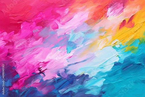 Abstract colorful background with paint strokes. Generative AI