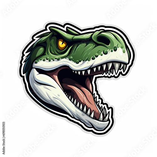 Allosaurus Sticker Logo On White Background © Anastasiia