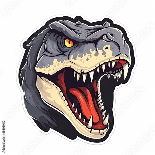 Allosaurus Sticker Logo On A White Background © Anastasiia
