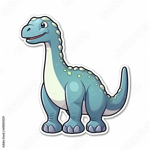 Apatosaurus Sticker Logo On White Background