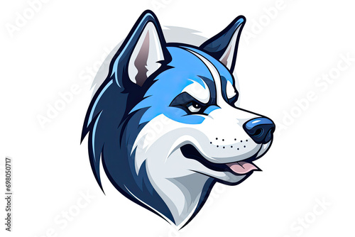 Husky Logo Standing Out On White Background