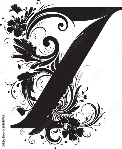 Regal Serenity Majestic Letter 7 Vector Font Elegance Curved Flourishes Artistic Font 7 Decor Vector Design