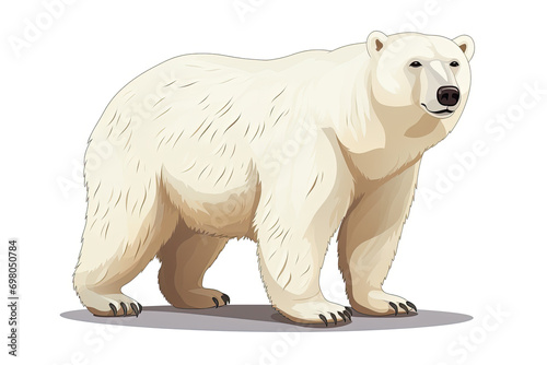 Isolated Polar Bear On White Background
