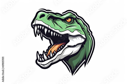 T-Rex Sticker Logo Against White Background