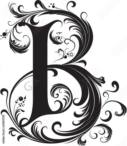 Blithe Elegance Cheerful Font B Decor Vector Bewildering Beauty Mystical Letter B Vector Font