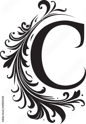 Curated Charm Selective Letter C Vector Typeface Cosmic Elegance Space inspired Font C Decor Vector