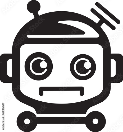 Diminutive Futurism Small Bot Vector Symbol Pixel Sized Charisma Black Robot Logo Icon