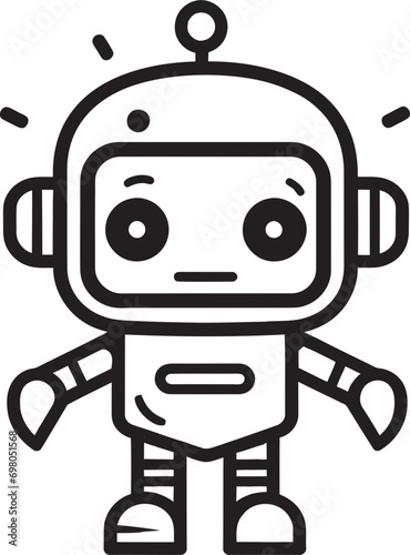 Diminutive AI Companion Small Black Vector Symbol Pixel Sized Chat Delight Black Robot Logo Icon