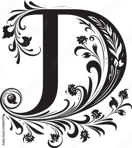 Decorative Delight Charming Font D Vector Design Dazzling Charm Radiant Letter D Decor Vector
