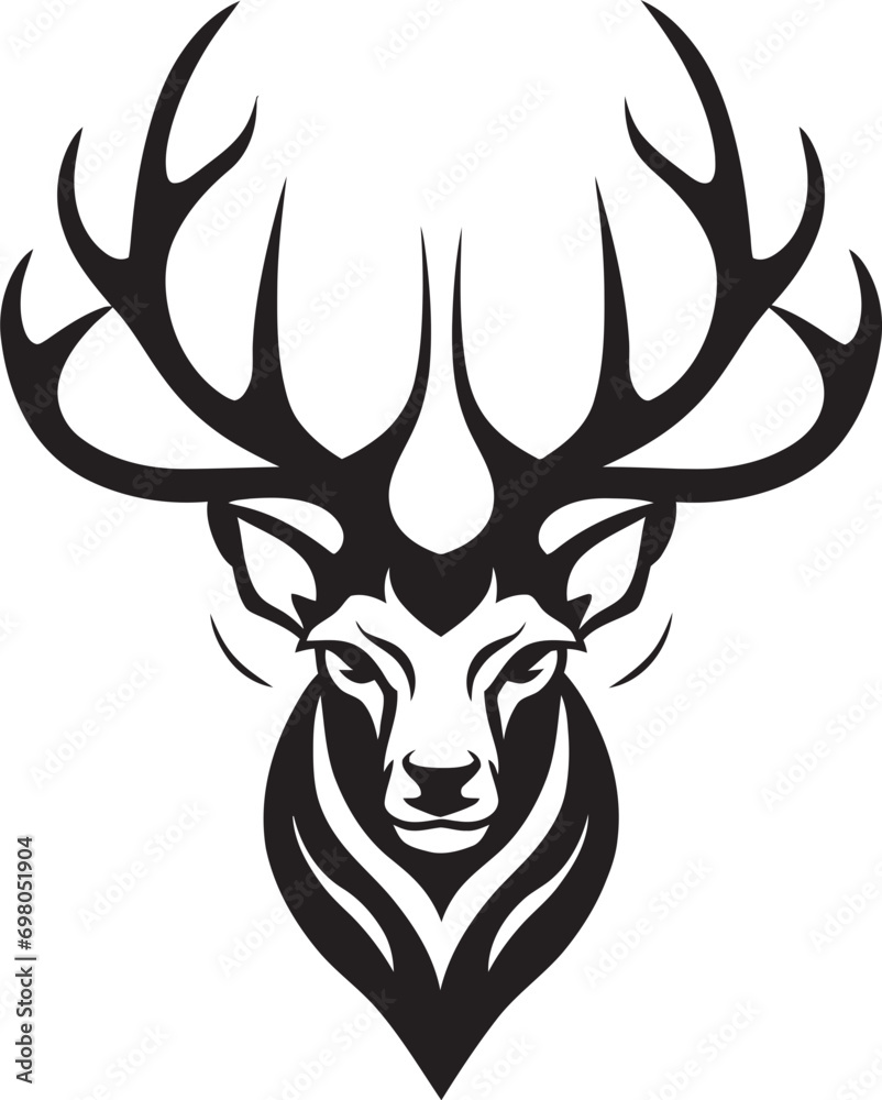 Enchanting Wild Grace Black Deer Insignia Symbolic Forest Spirit Deer Vector Badge Enchanting Wild Grace Black Deer Insignia Symbolic Forest Spirit Deer Vector Badge