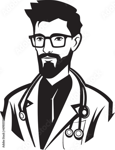 Medical Insight Black Doctor Mark Healthcare Elegance Doctor Icon Design