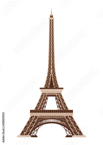 Eiffel Tower vector icon. World famous France tourist attraction symbol. International architectural monument isolated on white background. Vector illustration © the8monkey