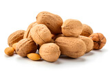Weiße Erdnusspracht: Frische Erdnüsse auf reinem Hintergrund für gesunden Knabberspaß