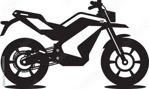 Fototapeta Naklejka Na Ścianę i Meble -  Innovative Commuter Black Electric Bicycle Electric Adventure Bike Logo Glyph