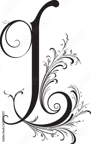 Luminous Charm Radiant Letter L Decor Vector Lavish Whirls Ornate Font L Vector